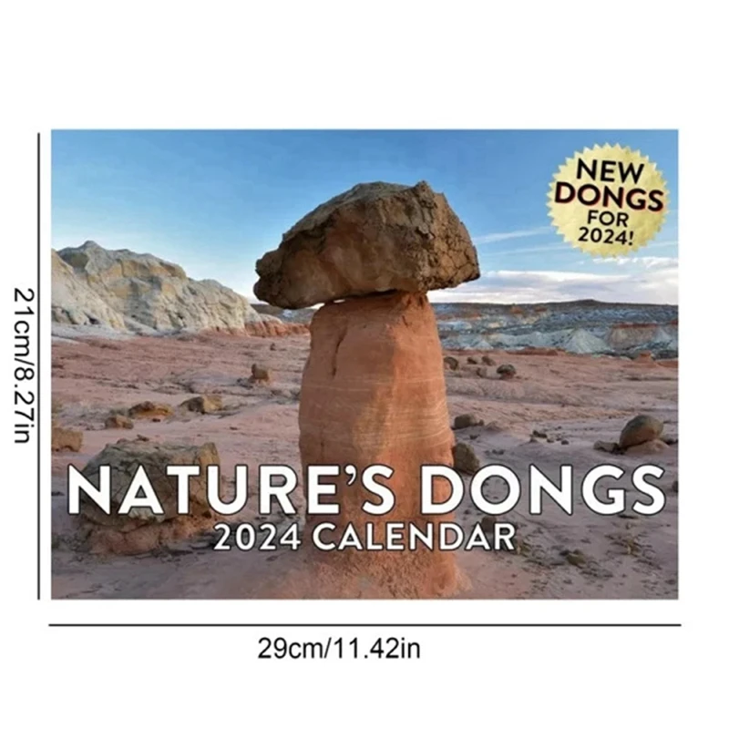 Calendario delle Dongs delle Nature 2024, calendario divertente della natura per i regali degli adulti