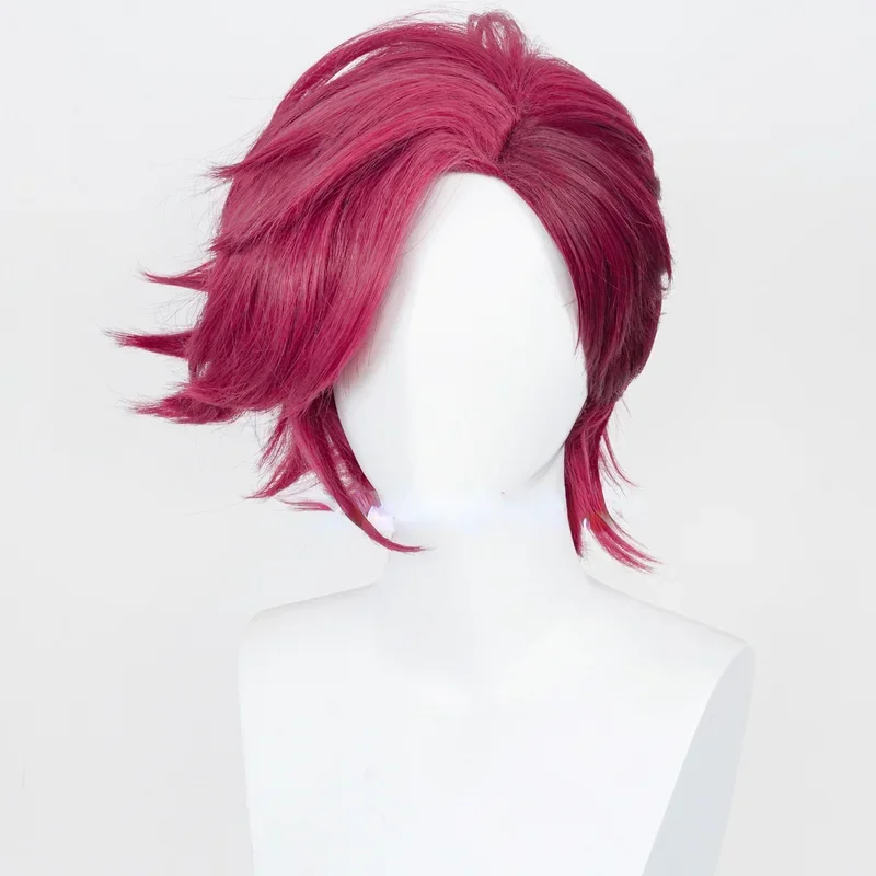 Gioco LOL Arcane Vi parrucca Cosplay VI 30cm rosa profonda corta resistente al calore capelli sintetici donna e uomo parrucche gioco di ruolo