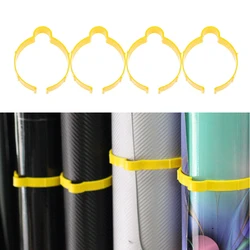 4pcs Vinyl Film Roll Clip Hoop Carbon Fiber Window Tints Collector Ring PVC Sticker Decal Storage Sheet 8cm Wrapping Car Tools