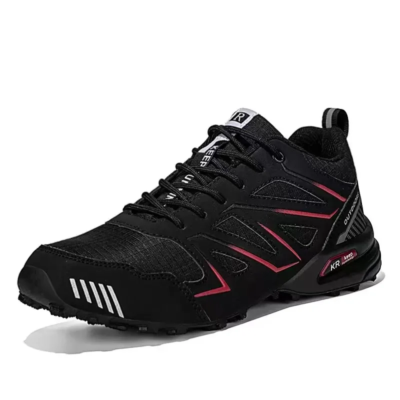 2025 New Men Hiking Shoes Outdoor Waterproof Sports Shoes Comfortable Leather Hiking Training Boots Large Size Tactical Shoe Men