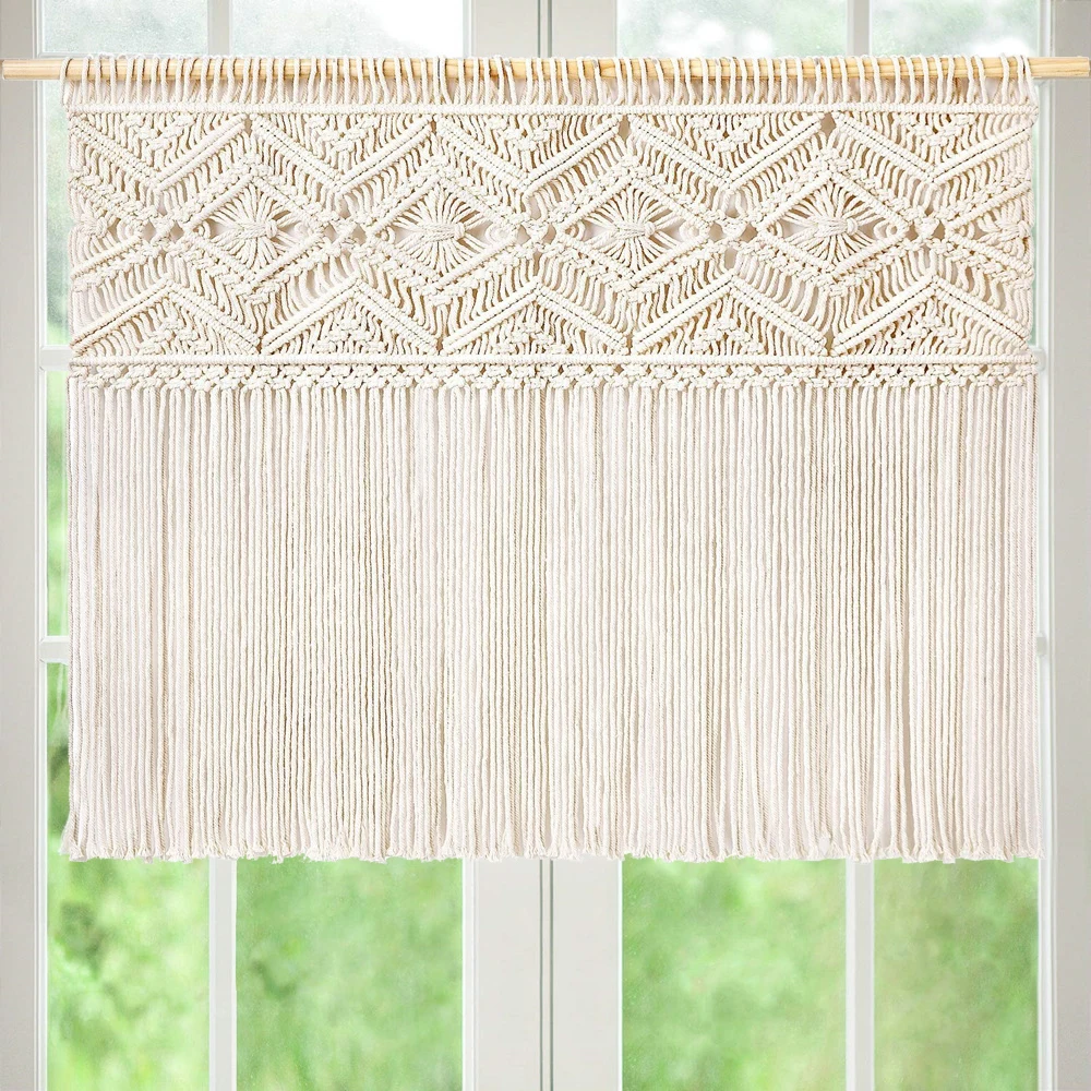 Macrame handmade curtain for window curtain for door boho style macrame hanging Door curtain partition curtain