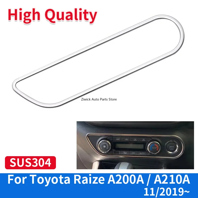 

Автомобильные аксессуары, магазины из нержавеющей стали, центральное управление, воздуховыпускное отверстие, хромированная рамка для Toyota Raize 2019, высококачественный внутренний стиль