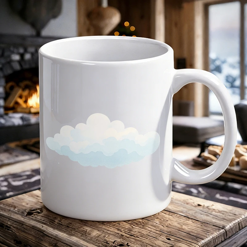 

Healing watercolor cloud ceramic mug, coffee mug, milk cup, office tea cup, drinking cup, gift for friends, fade-resistant