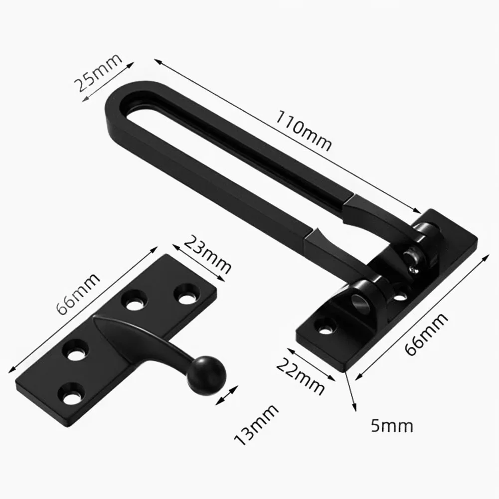 Secure Home Door Latch Zinc Alloy Lock with Antitheft Chain and Convenient Locking Mechanism Easy Installation