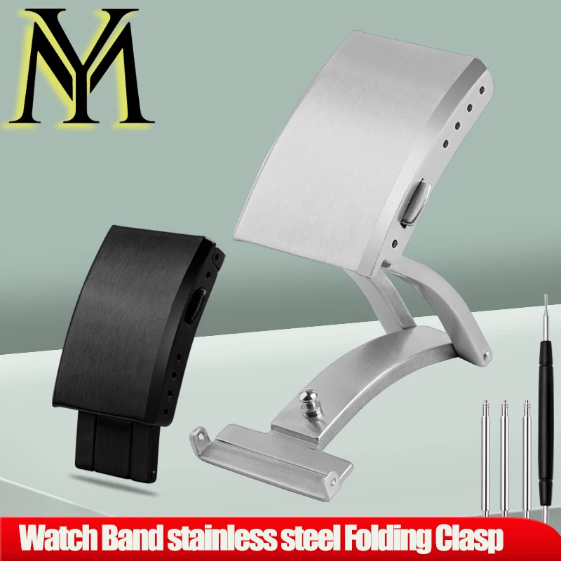 16mm 18mm 20mm Watch Band stainless steel Folding Clasp Safety Milled Clasp Replacement Stainless Steel Deployant Buckle