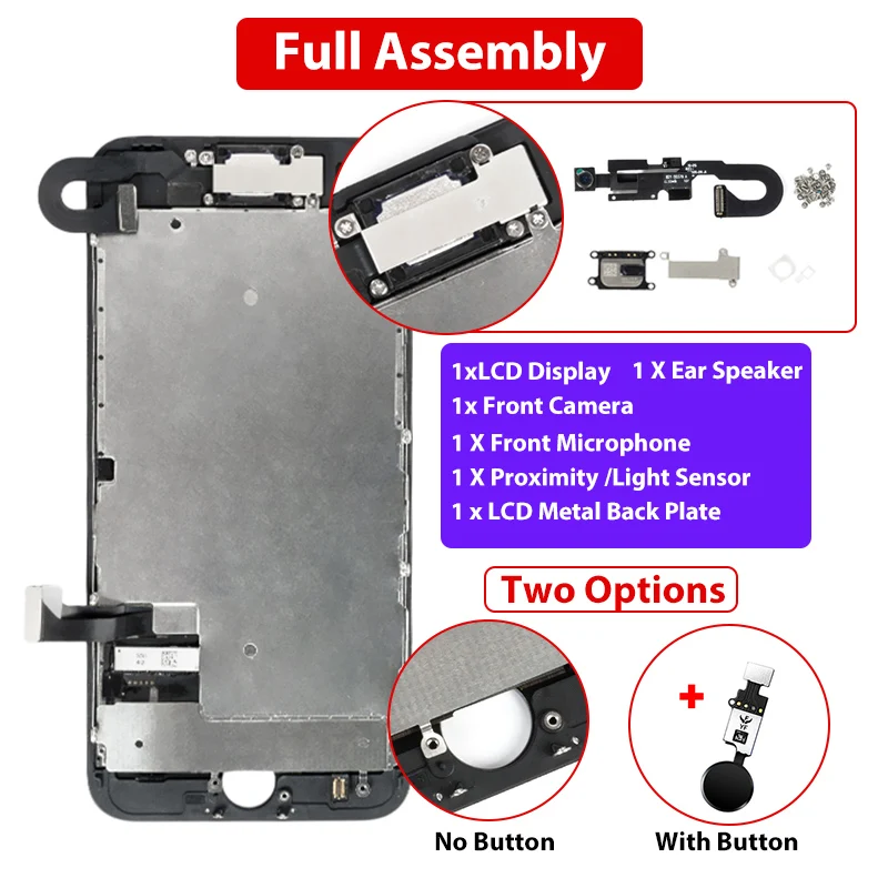 OEM Full LCD Display For iPhone 7 7 Plus Screen With Home Button Full Set Assembly Touch Digitizer Replacement No Dead Pixel AAA