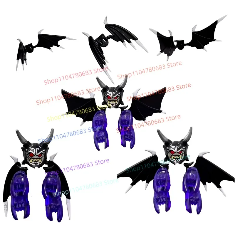 MOC 빌딩 블록 몬스터 윙즈 닌자 미니 액션 피규어 조립 모델 장식품 애니메이션 만화 장식용 장난감 선물