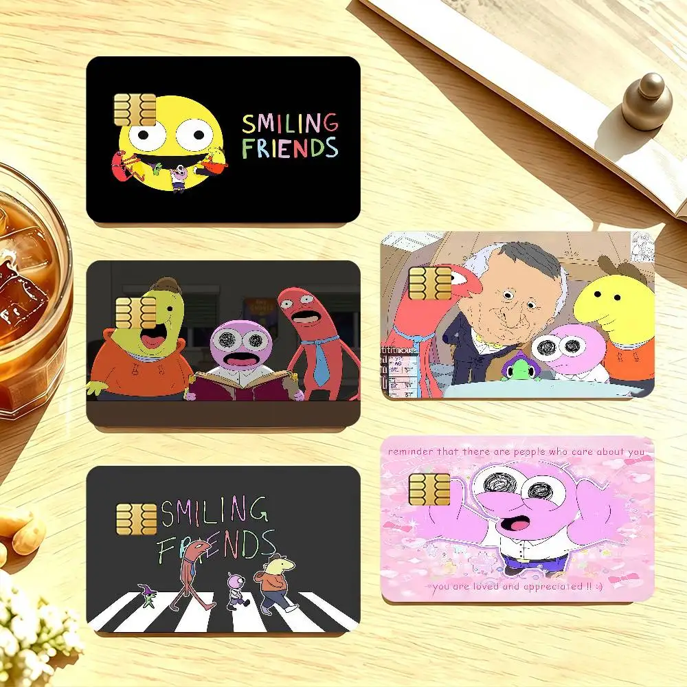 TV Smiling Friends-S Credit Card Skin Stickers For Bank Card Bus Metro Cards Waterproof Anti-Scratch Gift 4PCS