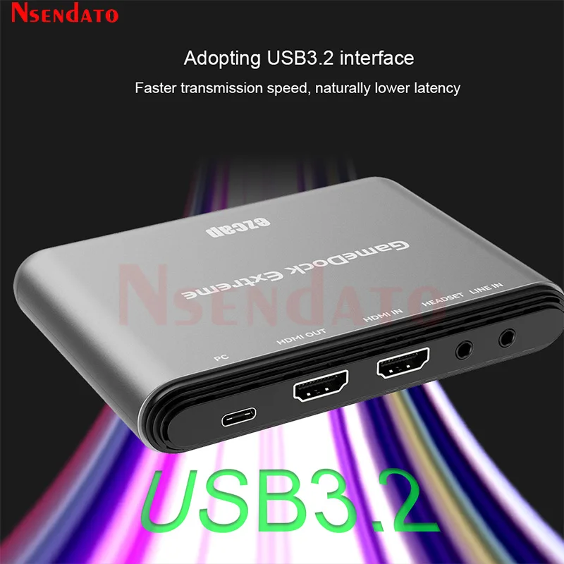 Ezcap360B 4K 60fps GameDock Extreme HDR VRR HDMI ビデオオーディオキャプチャカード マイクサポート付き RGB リアルカラー PC ライブストリーミング用