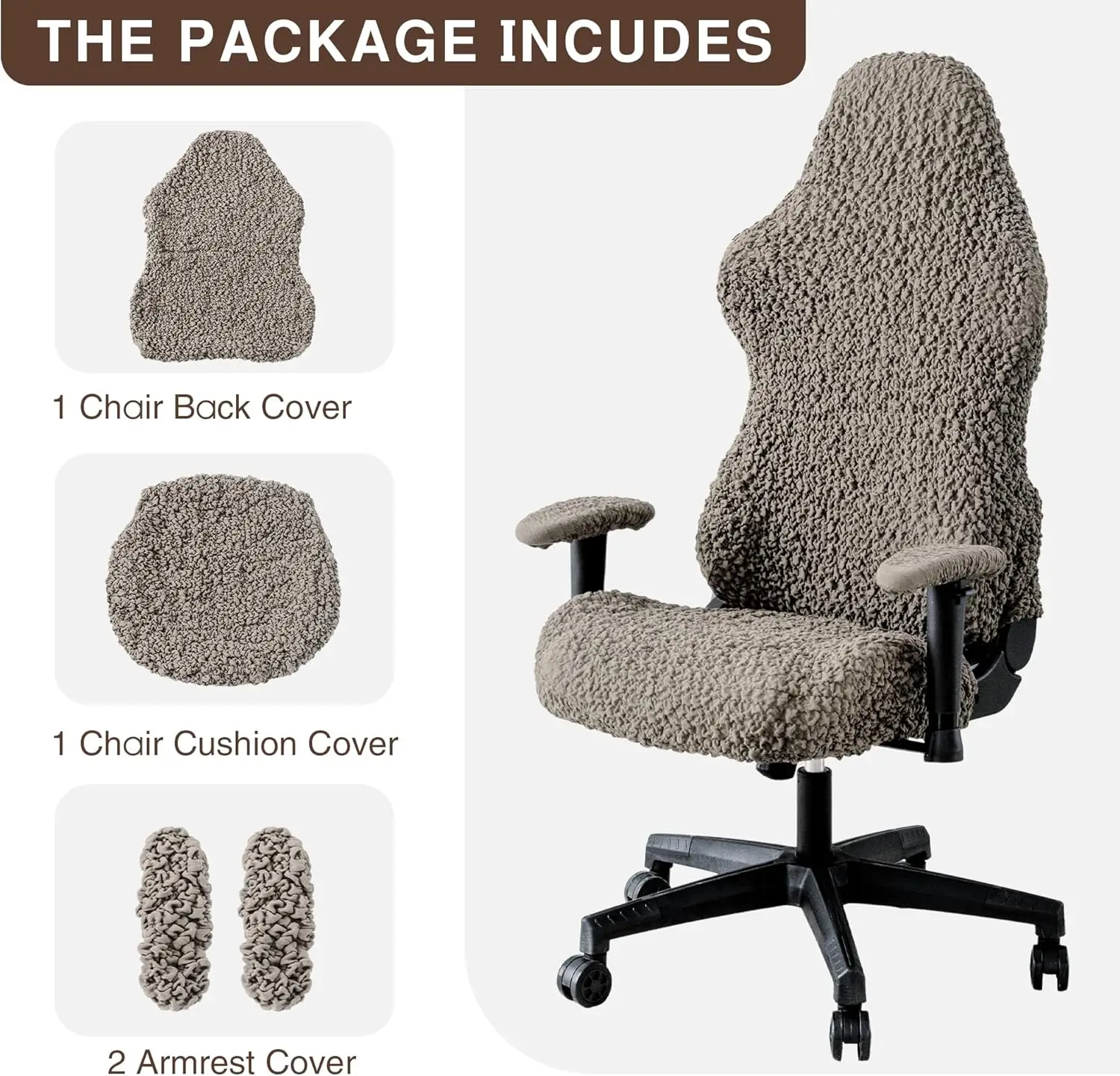 

Gaming Chair Slipcovers, Office Chair Cover Strentch Computer Desk Chair Covers With Armrest Covers, Rotating Armchair