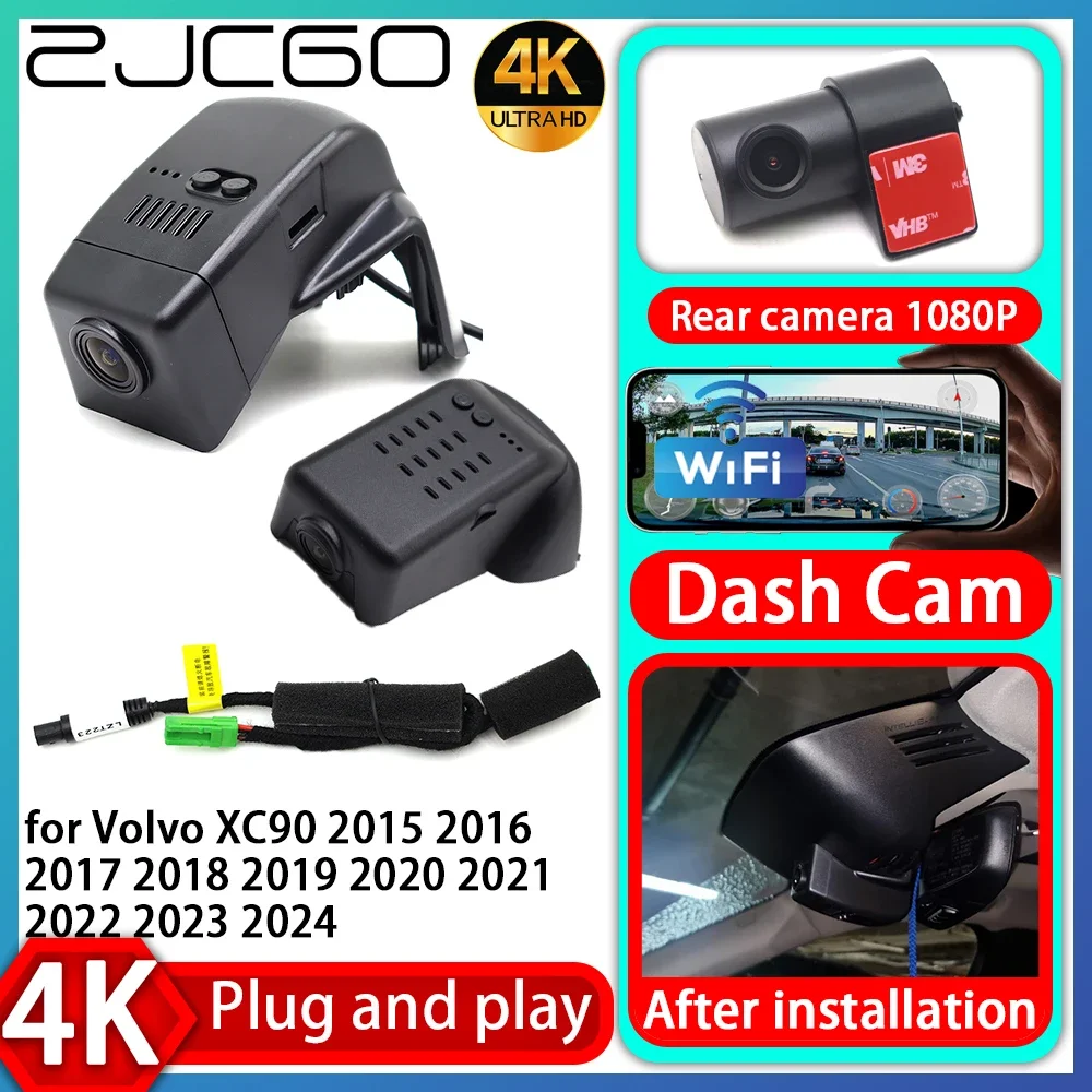 

ZJCGO UHD 4K 2160P Plug and Play DVR Dash Cam Video Recorder for Volvo XC90 2015 2016 2017 2018 2019 2020 2021 2022 2023 2024