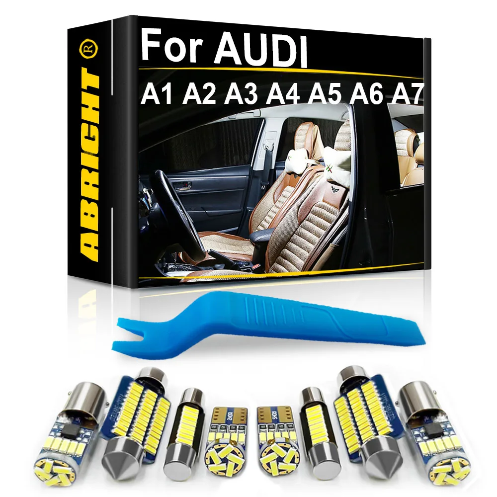 ไฟ LED ภายในรถสําหรับ AUDI A1 A2 A3 A4 A5 A6 A7 8X 8Z 8L 8P 8V B5 B6 V8 8TA 8T3 C5 C6 อุปกรณ์เสริมโคมไฟในร่ม CANbus