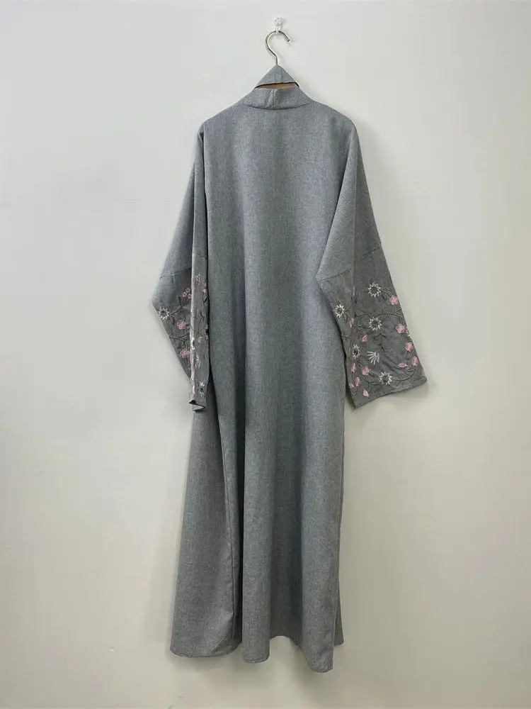 Eid Caftan молитвенная одежда Абая для женщин открытое кимоно Abaya Дубай, Турция Ислам Мусульманское скромное платье Caftan Robe Femme Musulmane