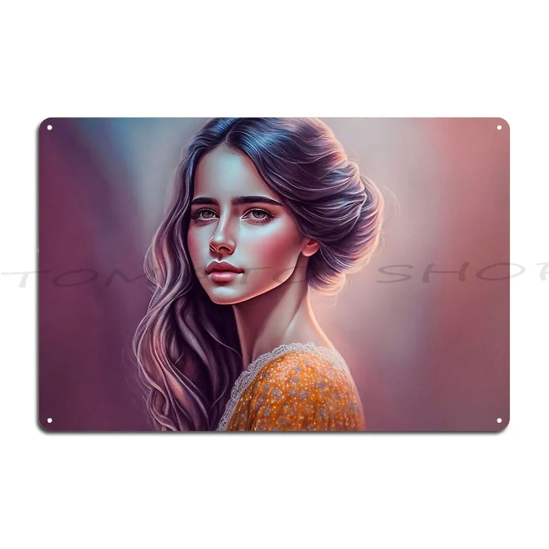 Promising Young Woman Metal Plaque Poster Wall Decor Create Create Kitchen Iron   Tin Sign Poster