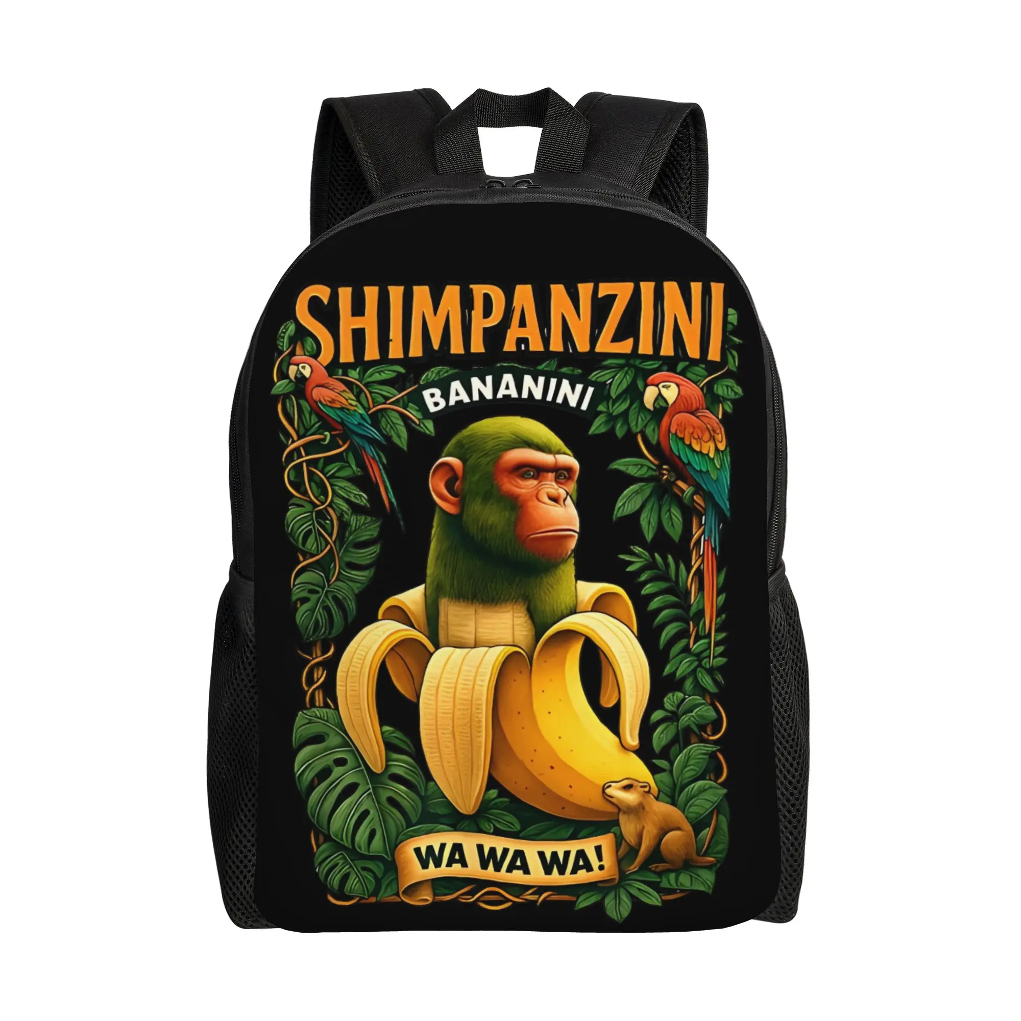 

Рюкзак Shimpansinni Bananini, Monkey Banana, для мужчин и женщин, стильный студенческий/рабочий рюкзак, итальянский Brainrot, холщовые сумки для ноутбуков, подарок