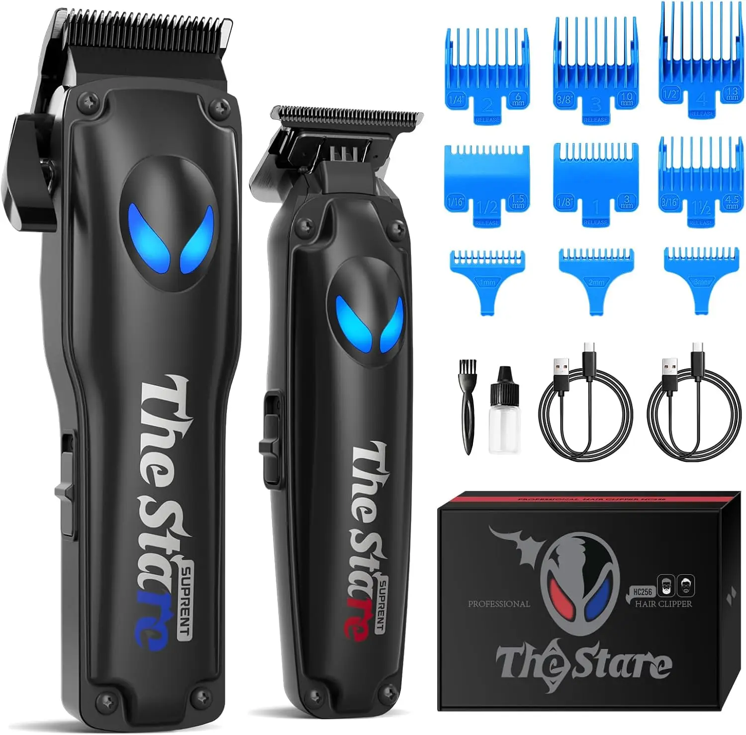 

Professional Cordless Hair Clippers & Trimmer Set - 7500 RPM, Rechargeable, Titanium Blades, Complete Kit for Home & Barber Use