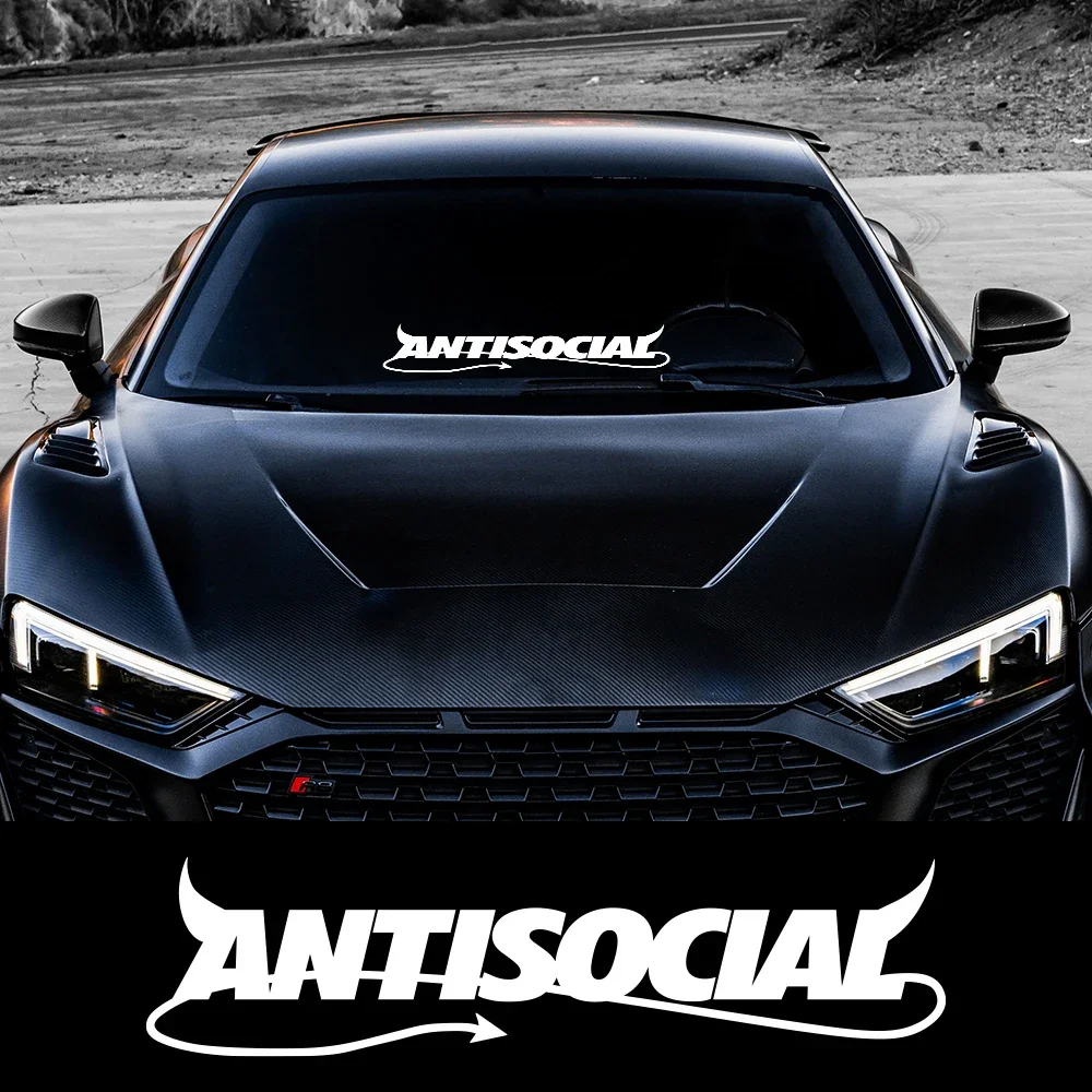 Antisocial Car Windshield Sticker Auto Body Rear Window Decal For VW Tesla Honda Toyota BMW Audi Seat Subaru Car Accessories