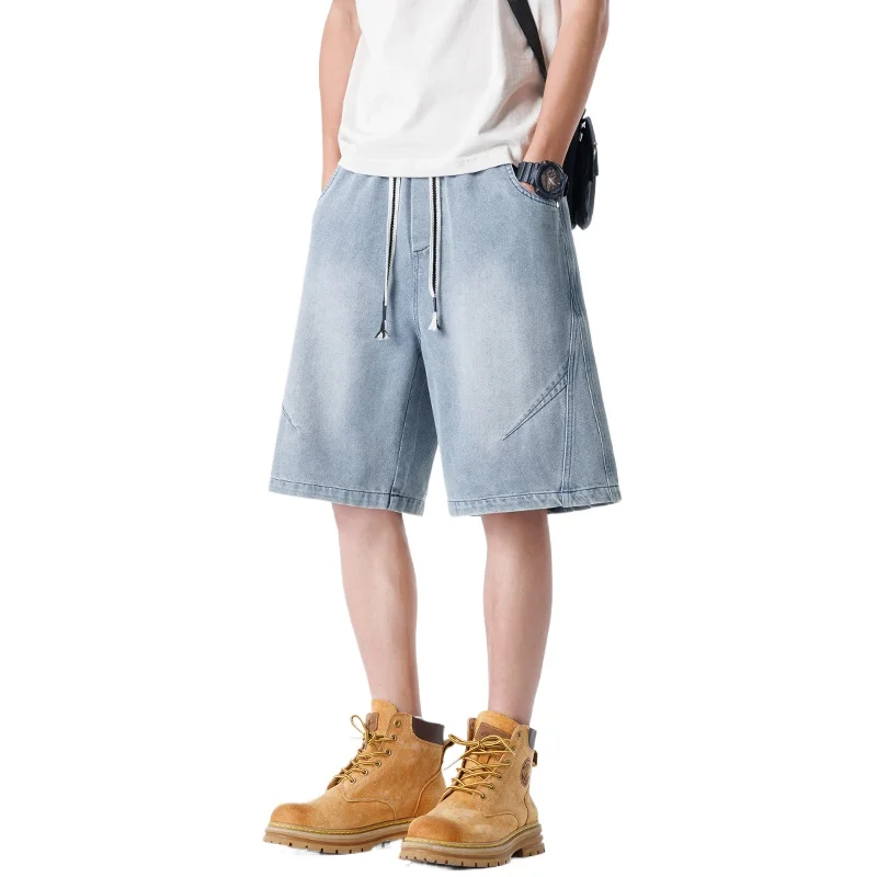 

Men's Denim Shorts New Summer Fashion Cotton Blend Loose 5-Point Pants Street Trendy Casual Daily Outing Comfortable Jean Shorts