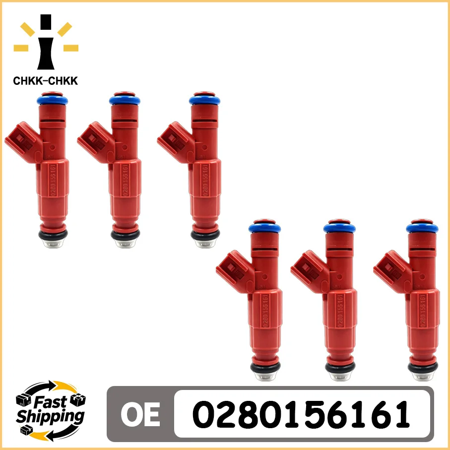 CHKK-CHKK 6 шт. 0280156161 3S4G-AB топливный инжектор для JEEP GRAND CHEROKEE 99~04 WRANGLER 99~04 CHEROKEE 99~01 4.0L I6