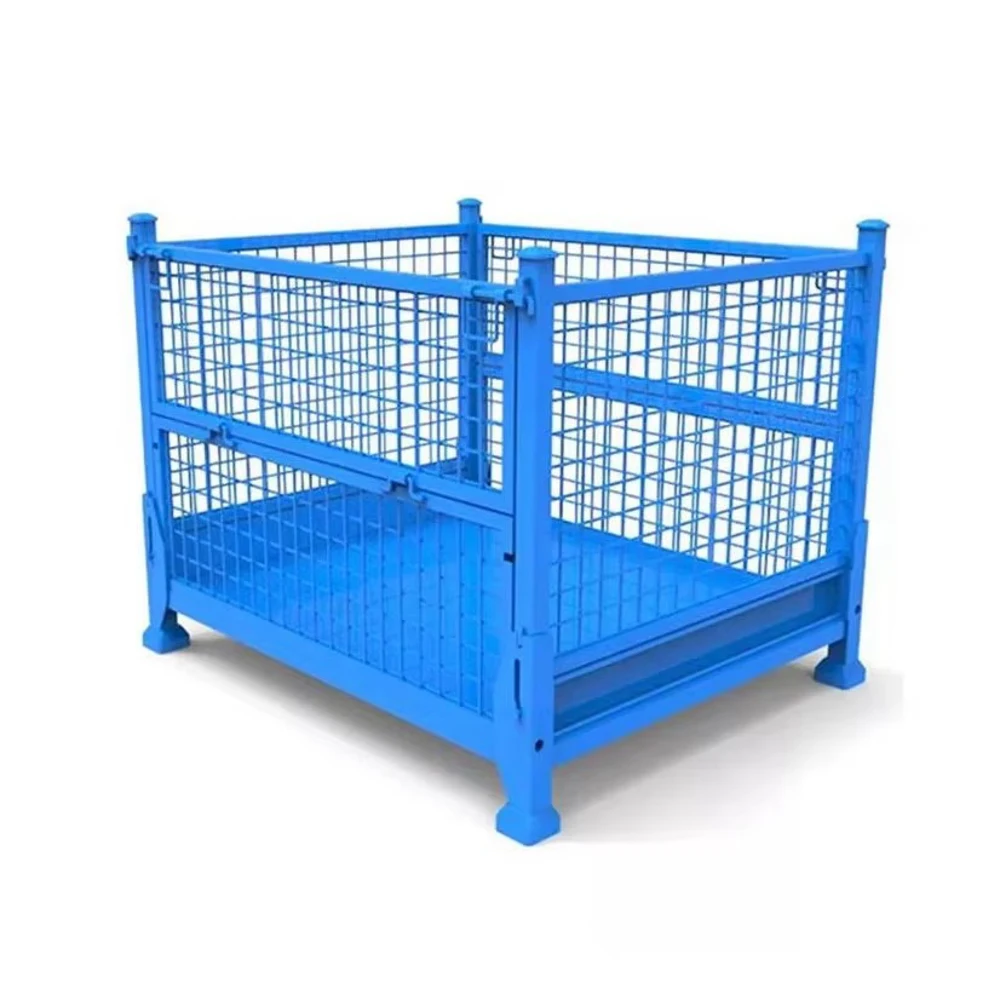 

Heavy Duty Steel Pallet Cage For Logistics And Warehouse Storage, Reinforced And Foldable Design