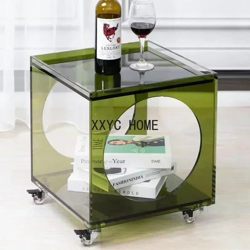 

Acrylic Small Coffee Couch Console Table Designed Low Bedside Lounge Coffee Table Accent Meuble Entree Home Furniture