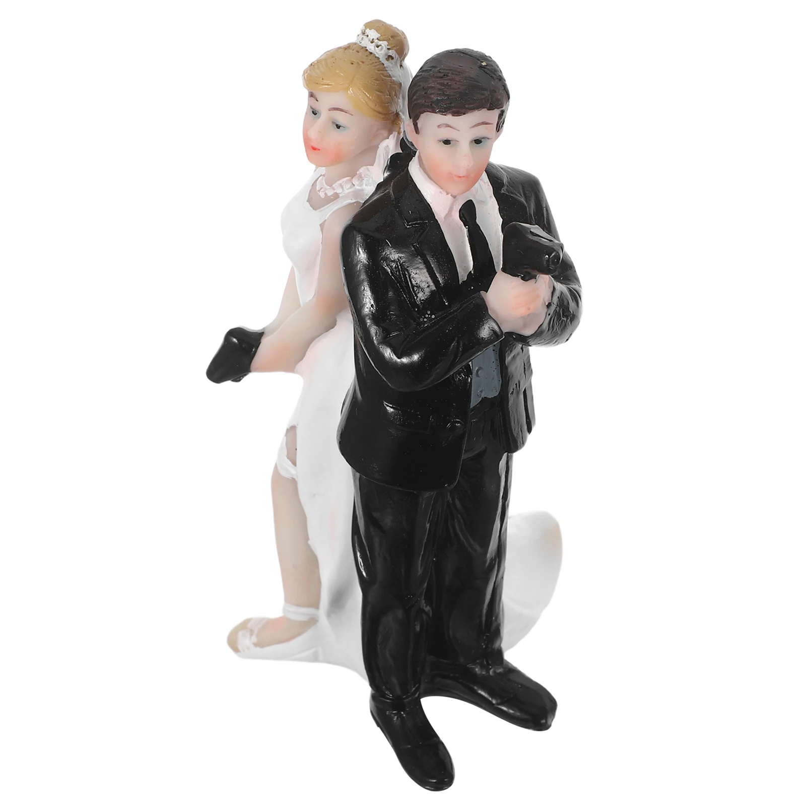 

Funny Resin Wedding Cake Topper Bride Groom Escape Design Decoration Gift For Party Celebration Unique Bridal Decor Couple