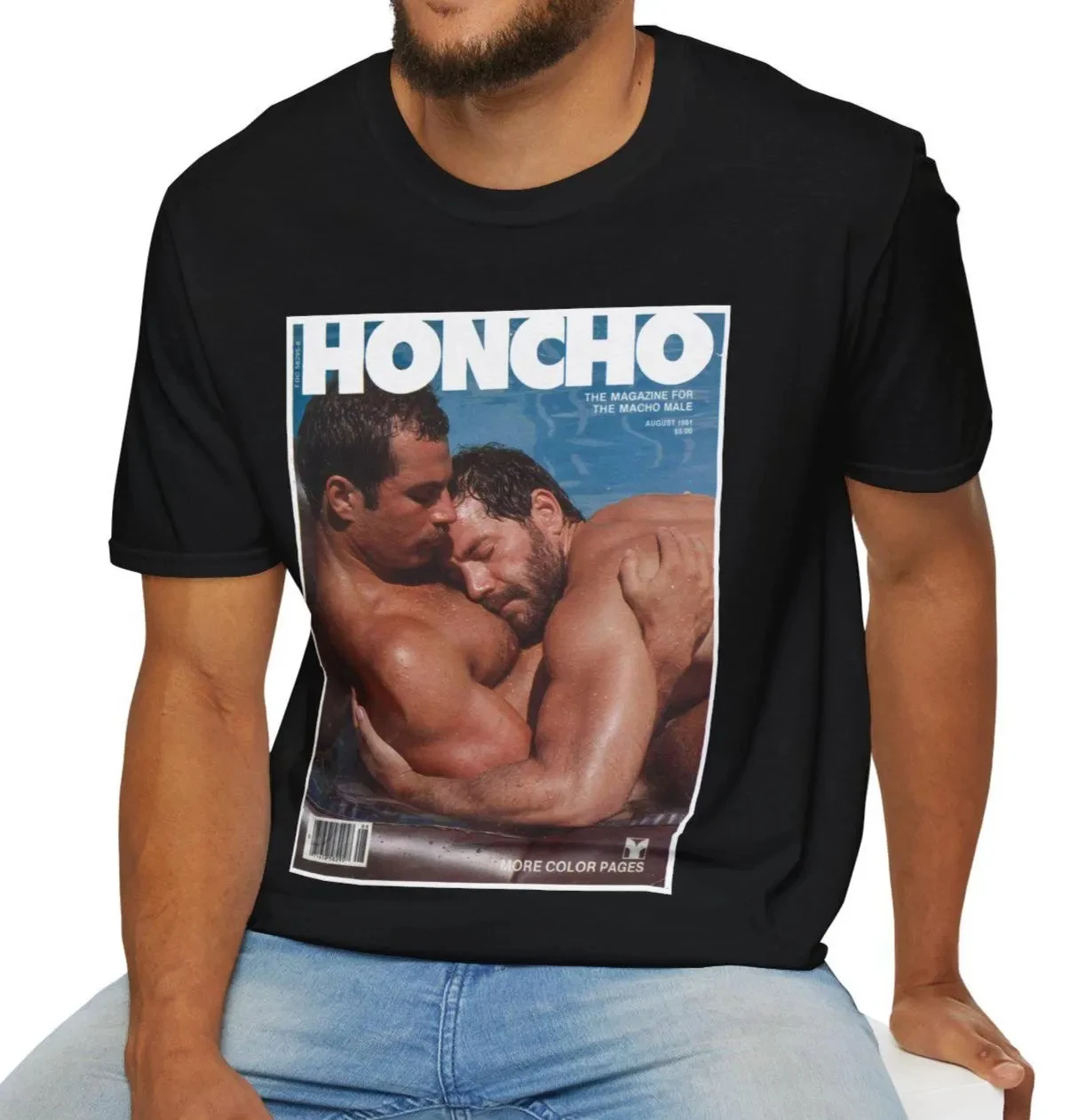 Vintage Honcho Magazine Cover T-Shirt | Retro Queer Gay Pride Tee Autumn New Base Shirt Unisex T-shirt