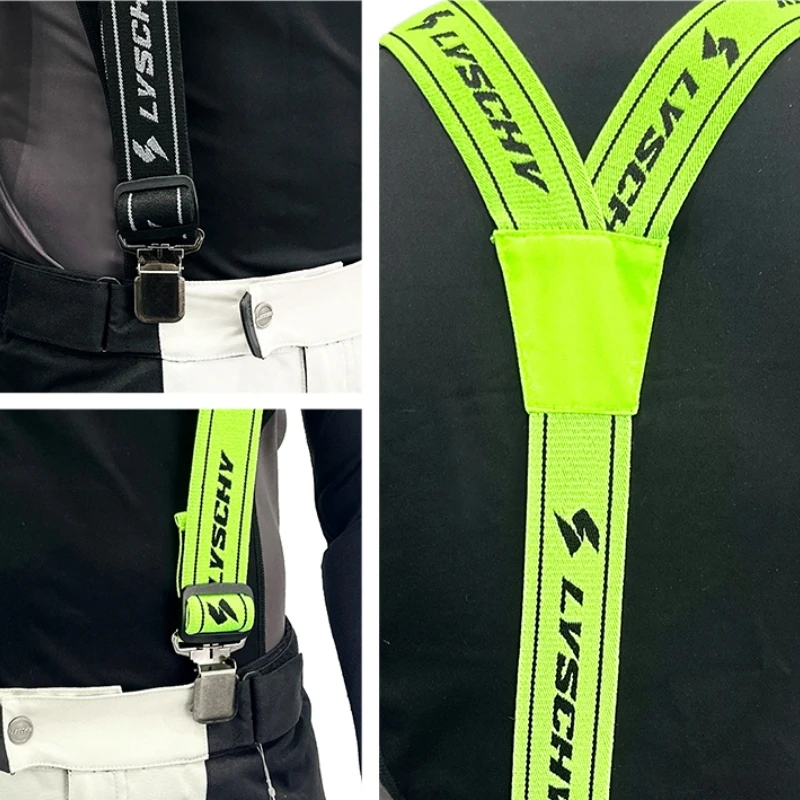 LYSCHY High Load Bearing Elasticity Y Straps For Motorcycles Trousers Adjustable Braces Pant Suspenders Motorcycle Racing Pants