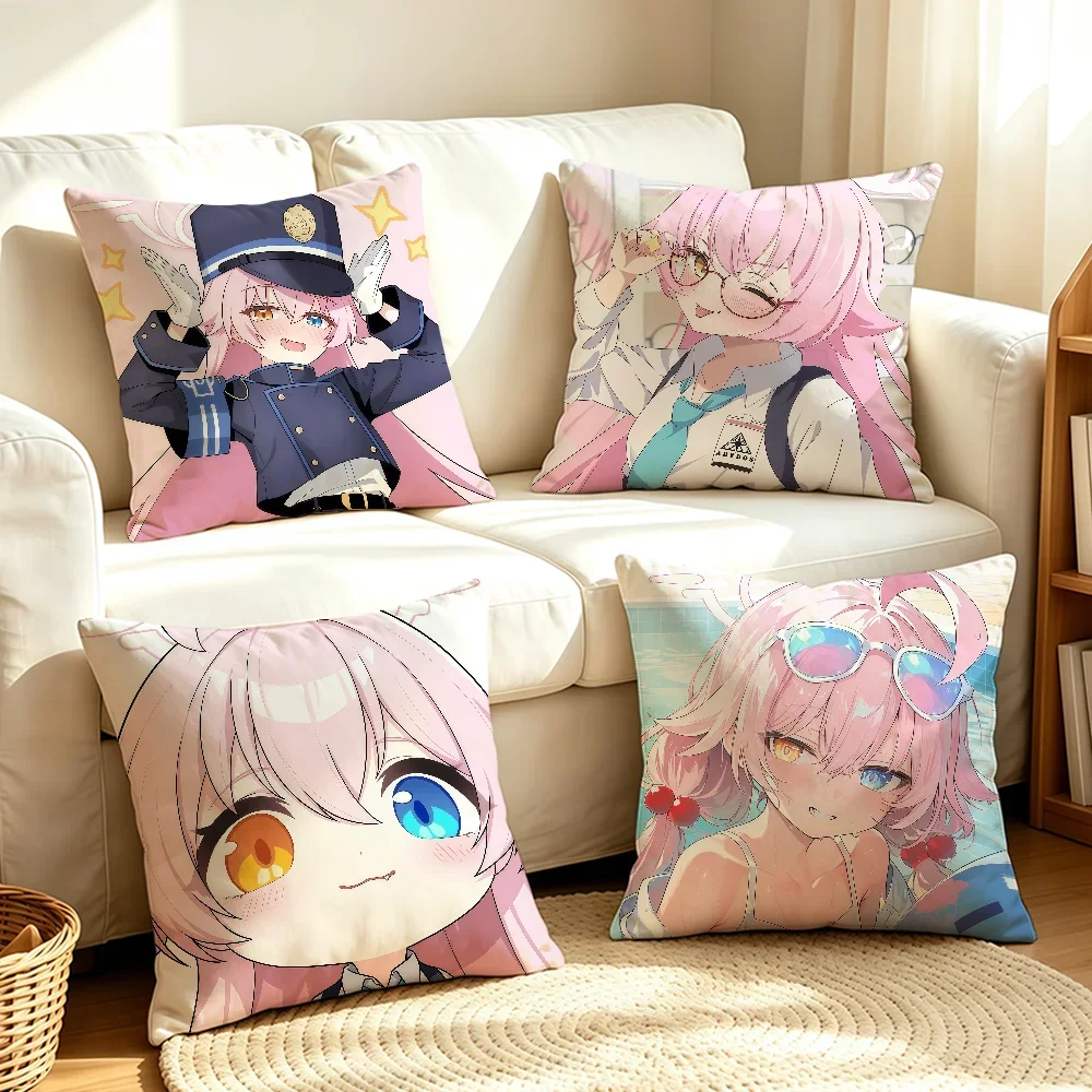 Takanashi Hoshino B-Blue Archive cushion cover Soft Smooth Pillow Case Hidden Zipper Washable Decorative Couch Office Gift