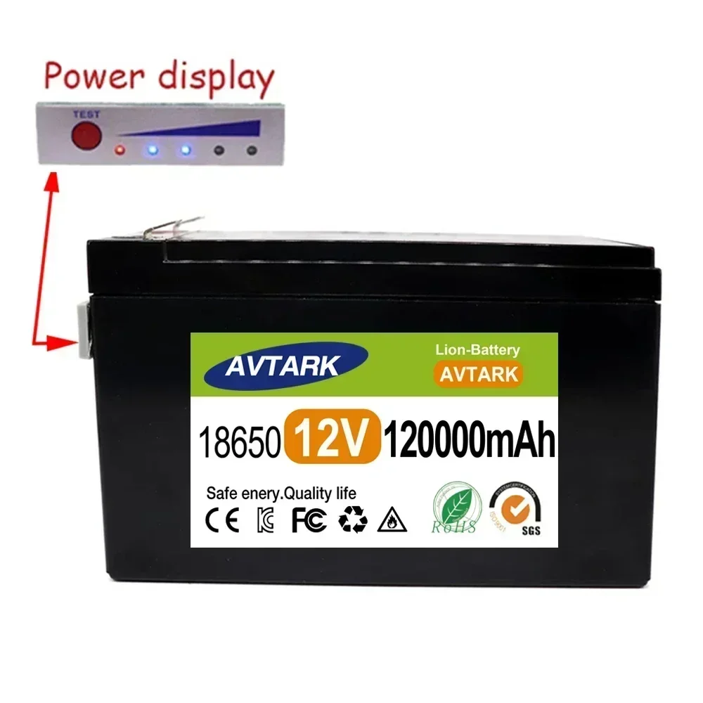 Batterie au lithium aste pour éclairage électrique, batterie de stockage solaire, chargeur 12V, 3A, 12V, 120A, 18650, 18650