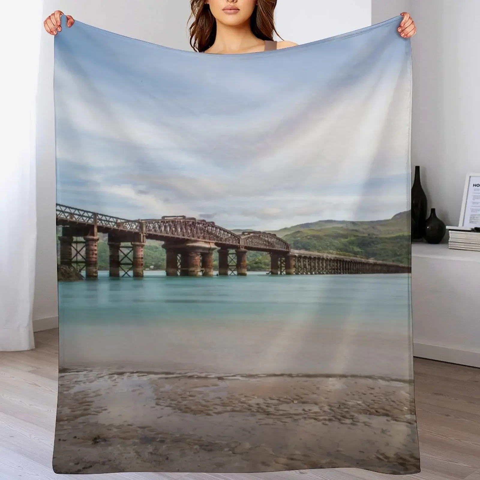

Barmouth Bridge Throw Blanket Thin Soft Blanket for Summer Night Sleeping