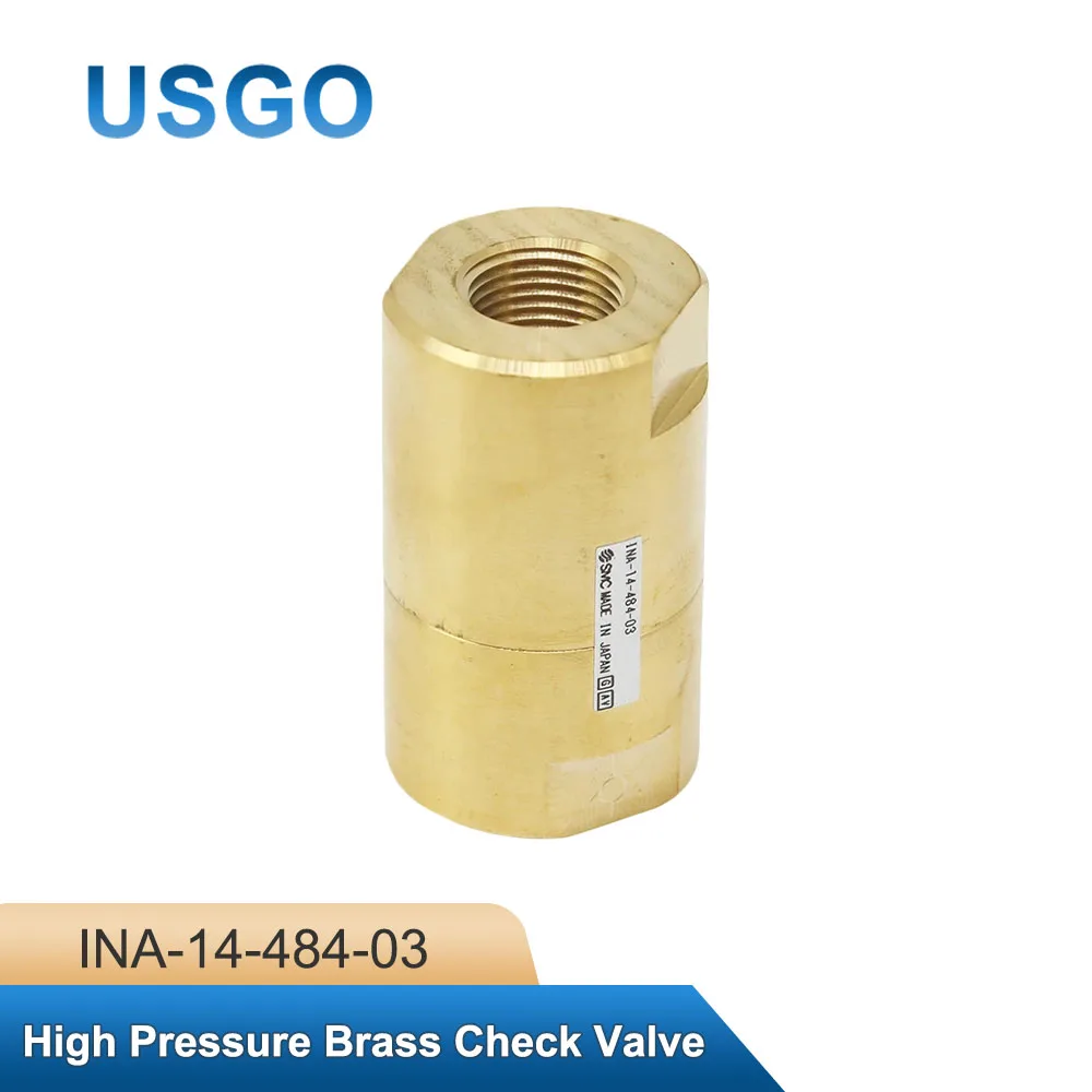 USGO High Pressure Brass Check Valve INA-14-484-03 28mm 1.5Mpa Poof Pressure for Laser Cutting Machine Compressed Air