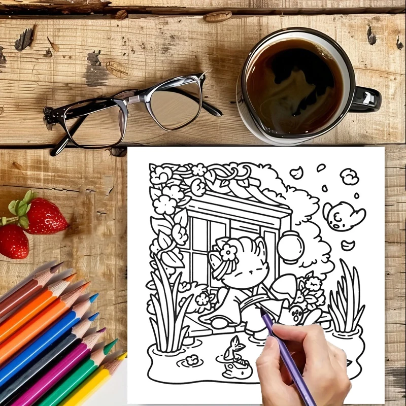 28 صفحة كتاب تلوين على الطراز الياباني كتي للبالغين | كتاب التلوين، لوازم الرسم لعيد الميلاد وعيد الشكر #6