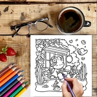 Cozy Japan Coloring Books for Adults 28 Pages Cutie Style Colouring Book Drawing Supplies Christmas Thanksgiving Gift 6