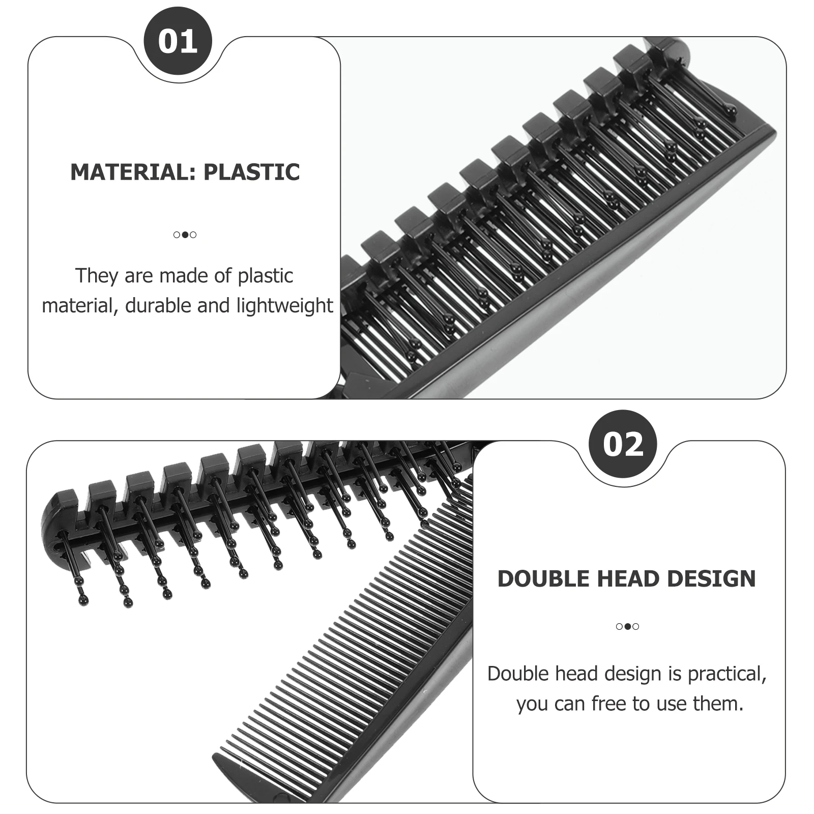 

4pcs Foldable Hair Comb Durable Lightweight Plastic Travel Portable Comb Black Pocket Size Easy Clean Hair Care Tool Styling