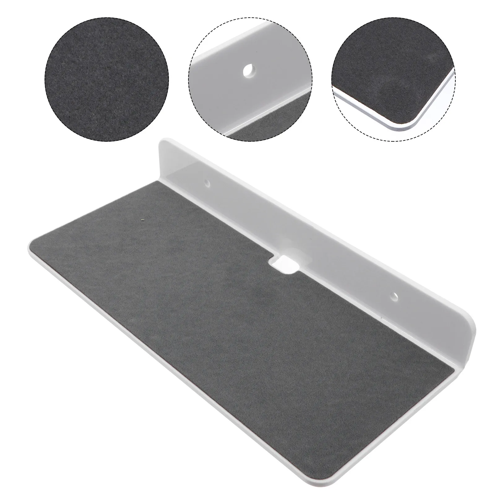 Floating Wall Mount Shelf Acrylic Modern Decorative Speaker Tablet Phone Holder Space Saving Home Office Bathroom Storage Rack