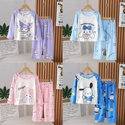 2024 Autumn Children Pajama Sets Girl Long Sleeved Pants Pijamas Boys Cartoon Sleepwear Cute Kids Loungewear Korean Home Clothes