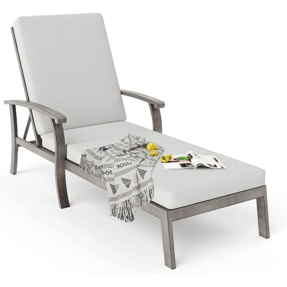 

Aluminum Patio Chaise Lounge, Aluminum Patio Lounge Chair, Pool Lounge Chair with Cushion, Outdoor Chaise Lounge Chair for Patio