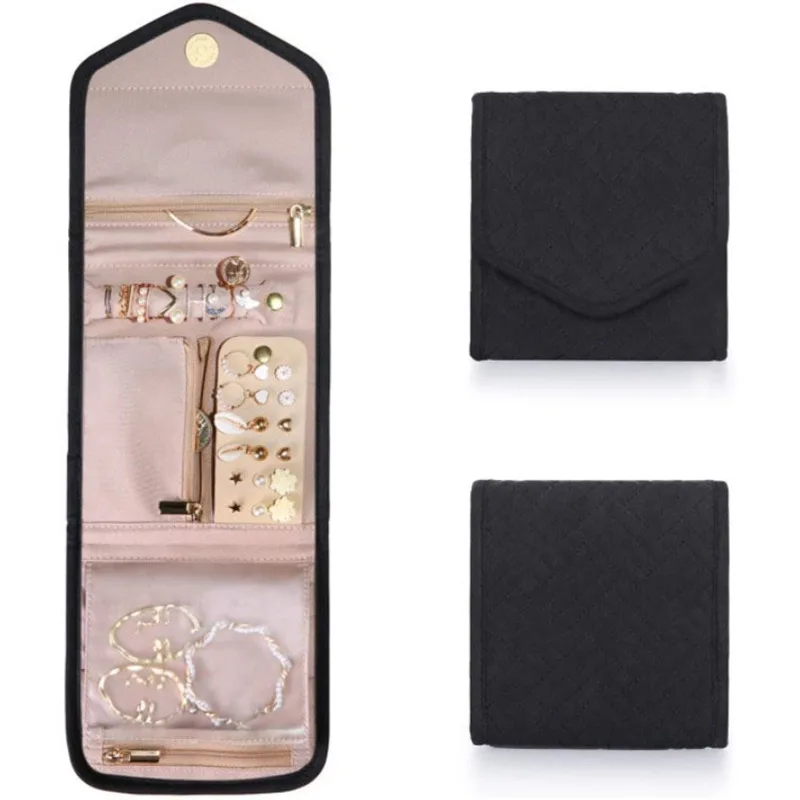 

Foldable Portable Travel Jewelry Bag Necklace Earrings Jewelry Case Organizer Packing Bag Rings Journey Storage Bags Home