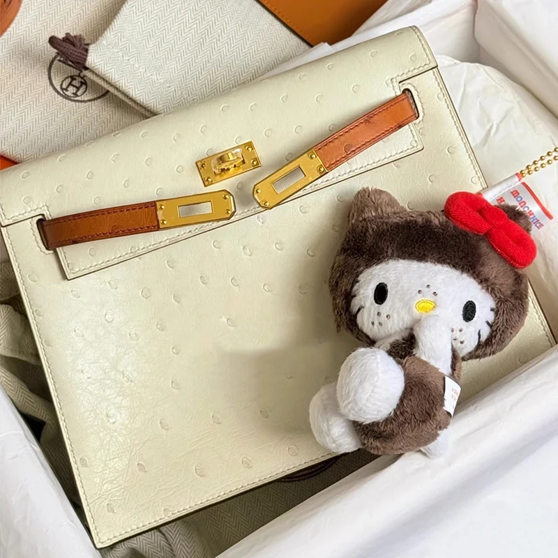 Kawaii Sanrios Hellokittys Freckled Plush Keychains Anime Kitty Cat Plushie Toys Doll for Girls Backpack Keyring Hanging Gifts