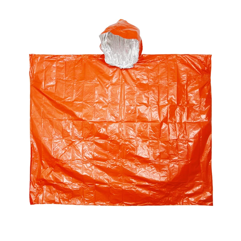 Emergency Rain Poncho with Mylar Blanket Liner - Survival Blankets for Car - Heavy Duty, Waterproof Camping Gear