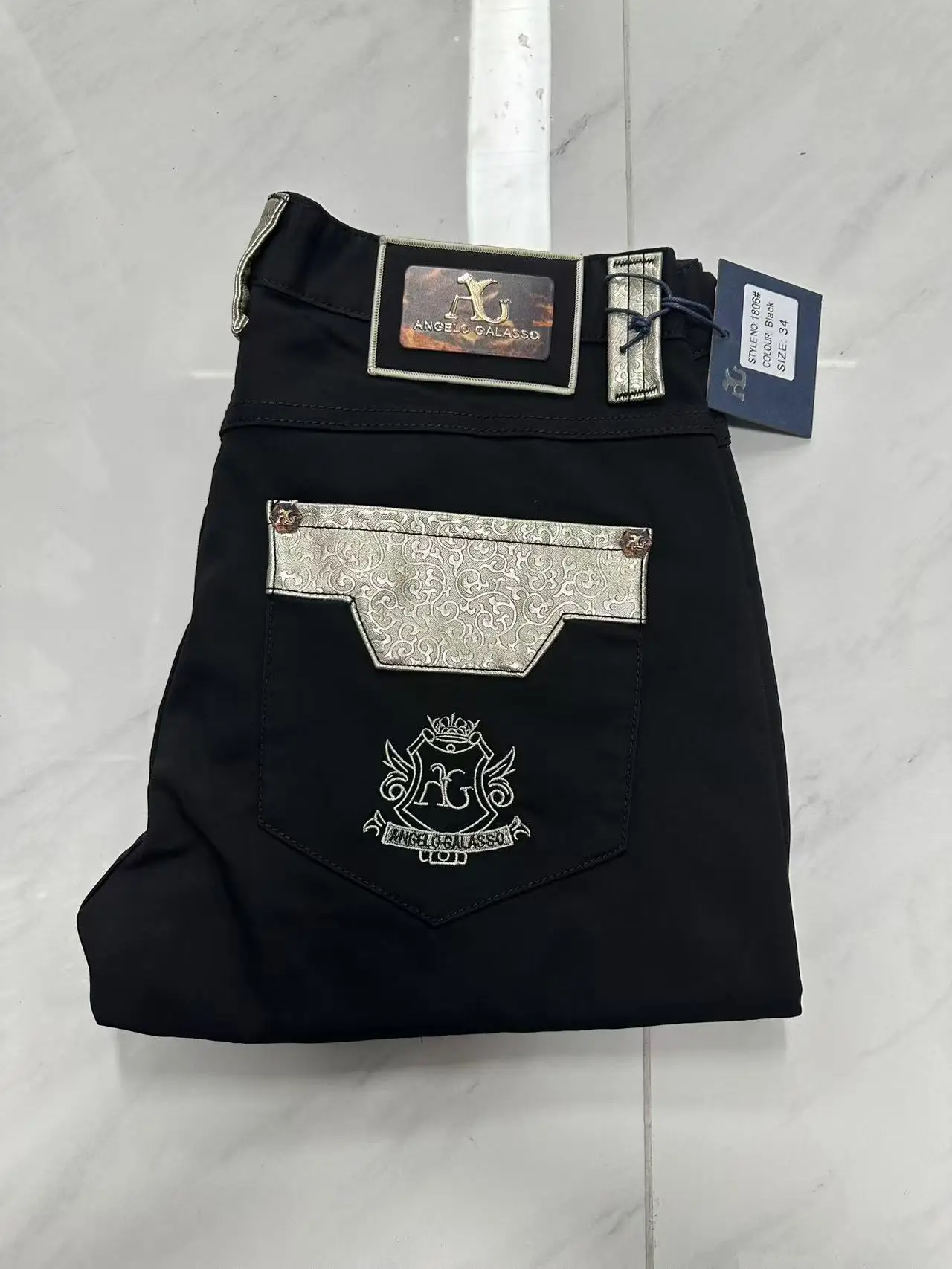 OECHSLI Jeans Cotton Thick Men 2027 new Embroidery elasticity business zipper High quality comfortable Big size 34-42 long Pants