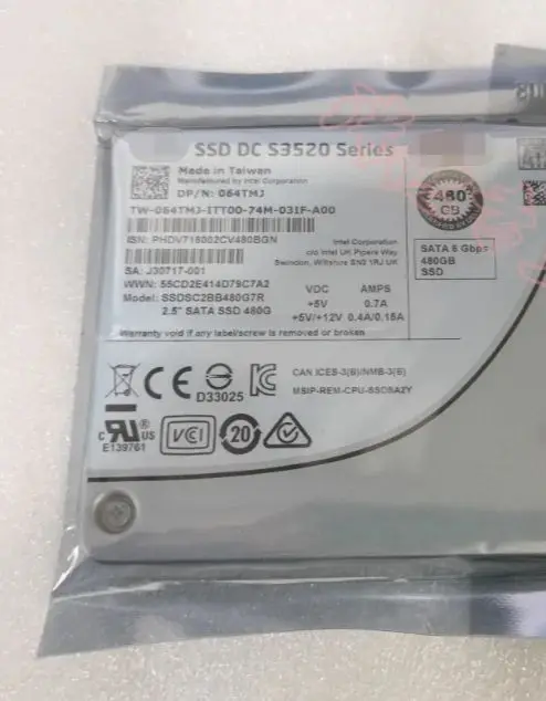 

Для 480G SATA 64TMJ 064TMJ S3520 480GB SSD