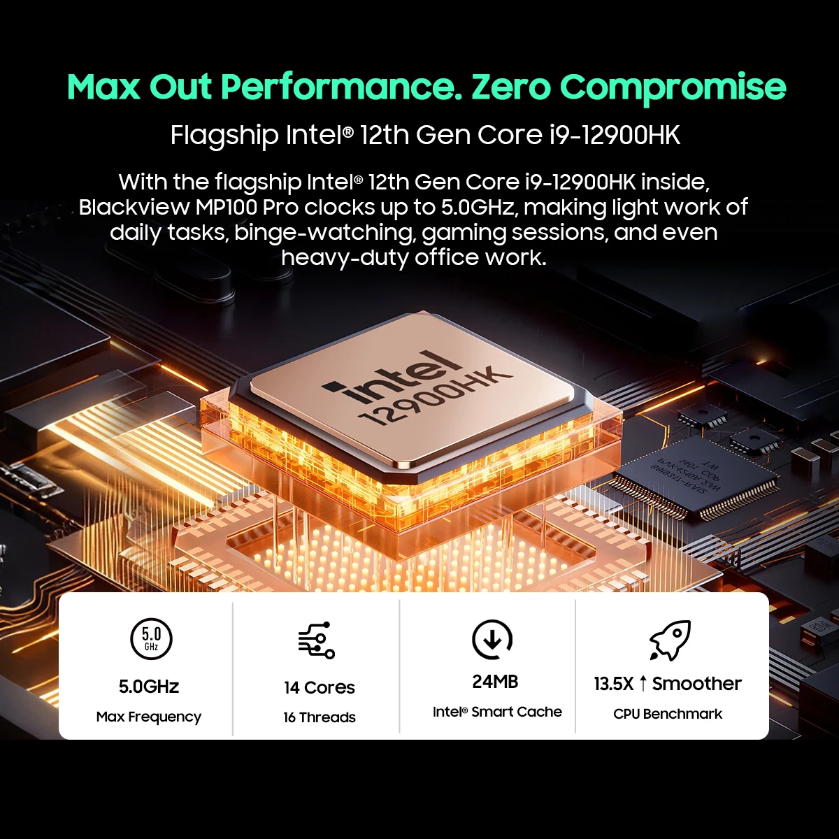 새로운 블랙뷰 미니 PC MP100 Pro 윈도우 11 Pro, 인텔 알더레이크 i3/i5/i9, 16GB DDR4, 512GB/1TB M.2 SSD 미니 데스크탑 PC, WiFi 6