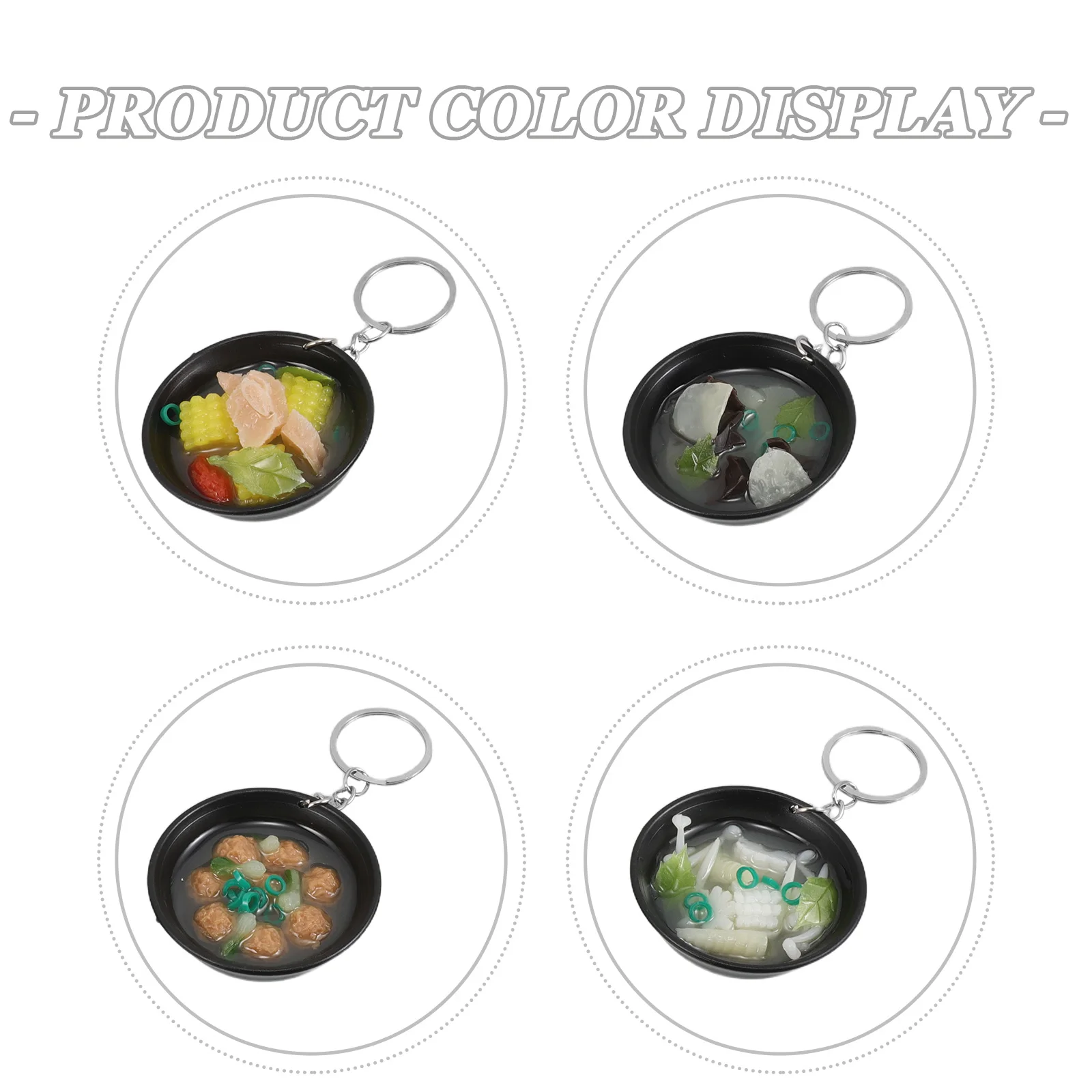 

4 Pcs Miso Soup Keychain Miniature Food Items Other Simulated Cute Ornaments Pvc Pendant Simulation