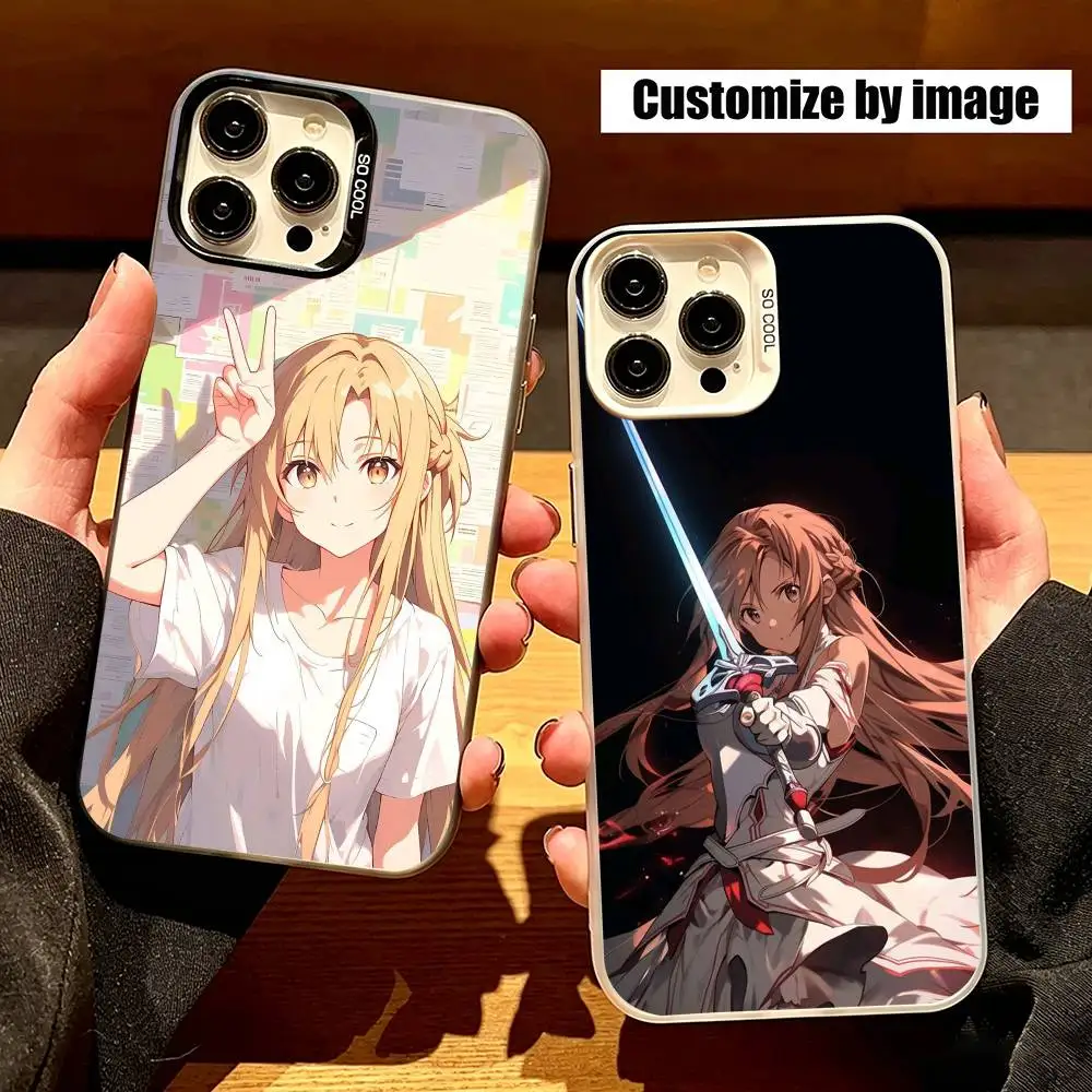 

Anime Yuuki Asuna SAO Phone Case For IPhone 17,16,15,14,13,12, Plus,Pro Max,XS,Gray Silver Phone Case Funda Cover