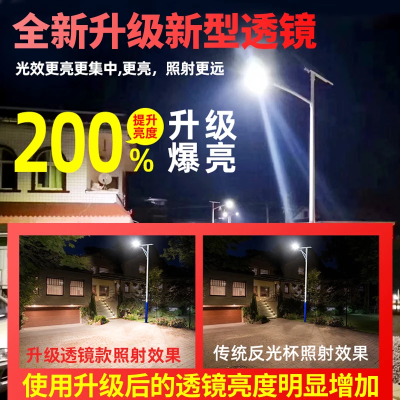 Solar-Außenleuchte, superhell, für den Haushalt, Garten, neue ländliche, wasserdichte, leistungsstarke, automatische Beleuchtung für den Außenbereich