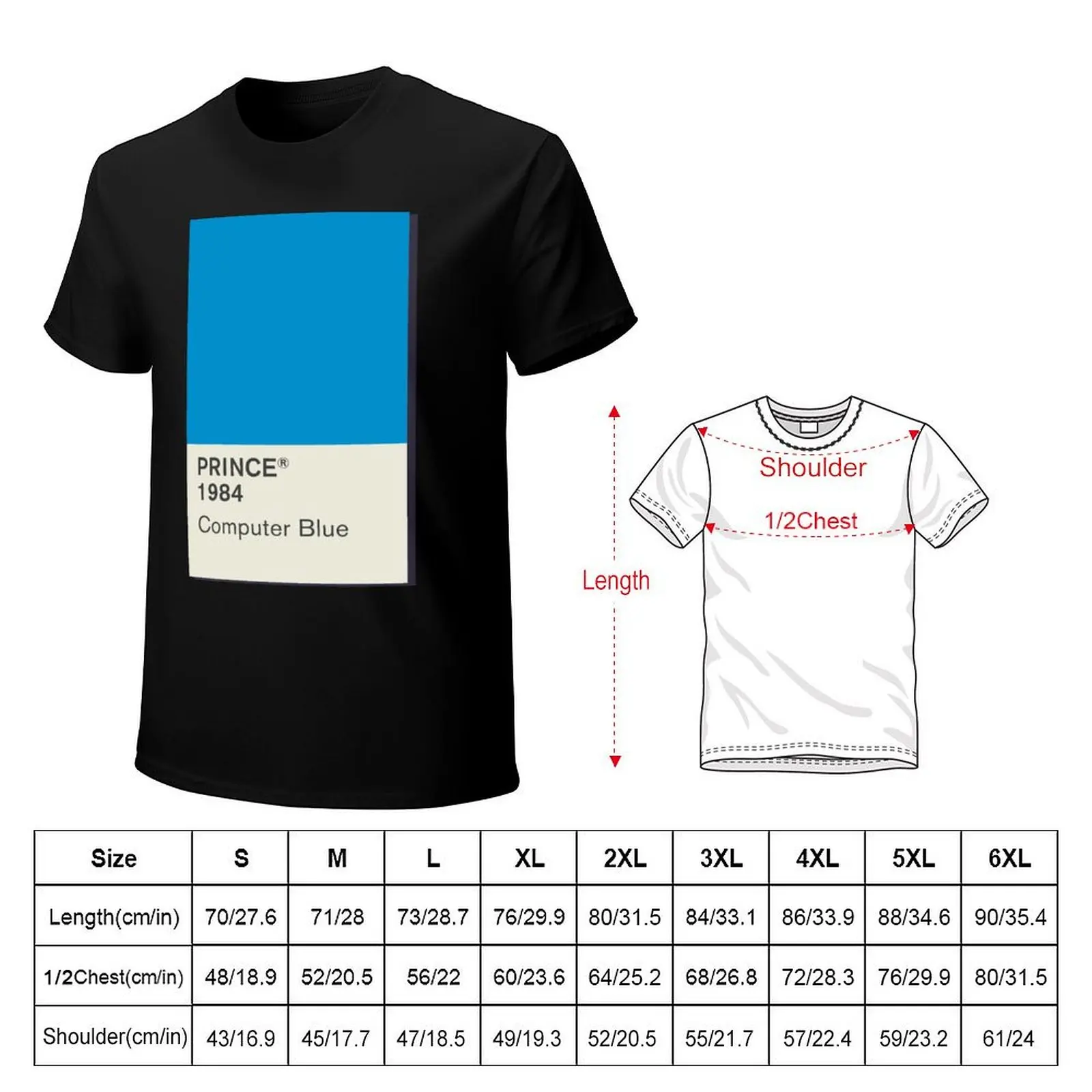 Princetones - Computer Blue T-Shirt No Iron Casual Short Sleeve Top