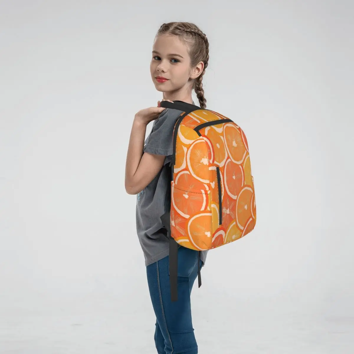 Colorful Lemon Pieces Pattern Backpack Large Capacity Children BookBag School Bag Shoulder Bags for Men Women