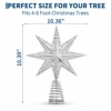 13.4" Large Hollow Christmas Tree Finial Star Reflective Holographic Iron Treetop Decoration, Lightweight & Sturdy Xmas Tree Crown for Indoor Holiday Home Decor 7
